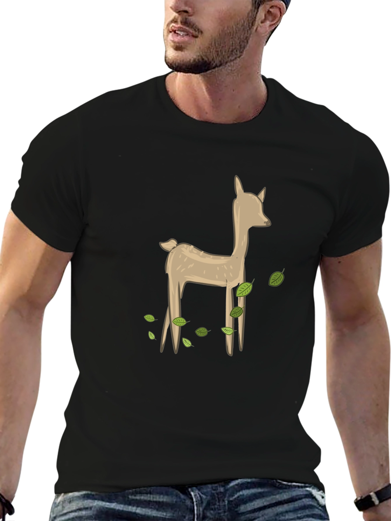 Deer Graphic Black Tee