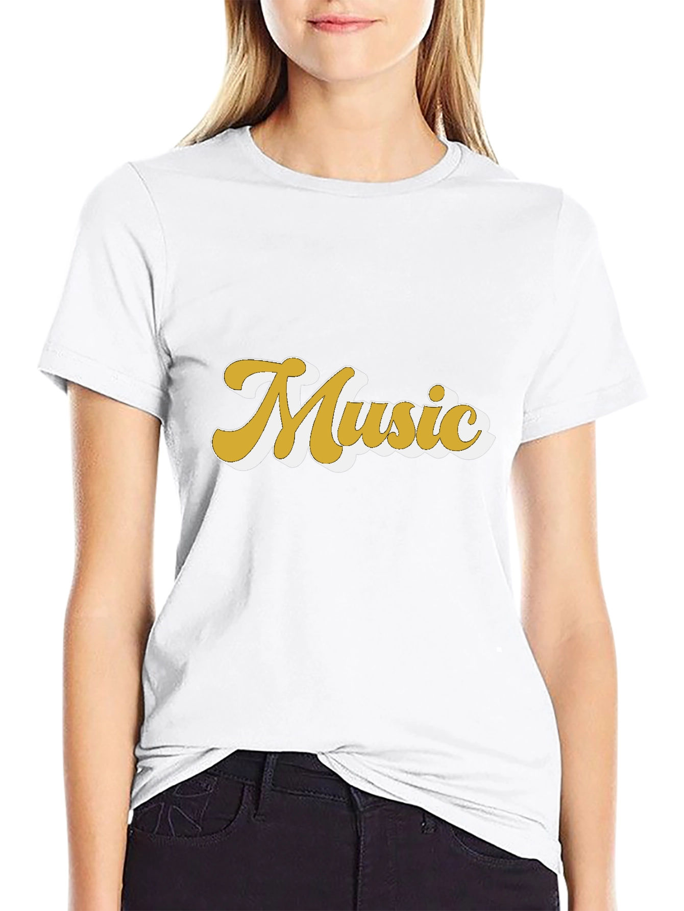 Retro Music Graphic Tee - Black Cotton T-Shirt