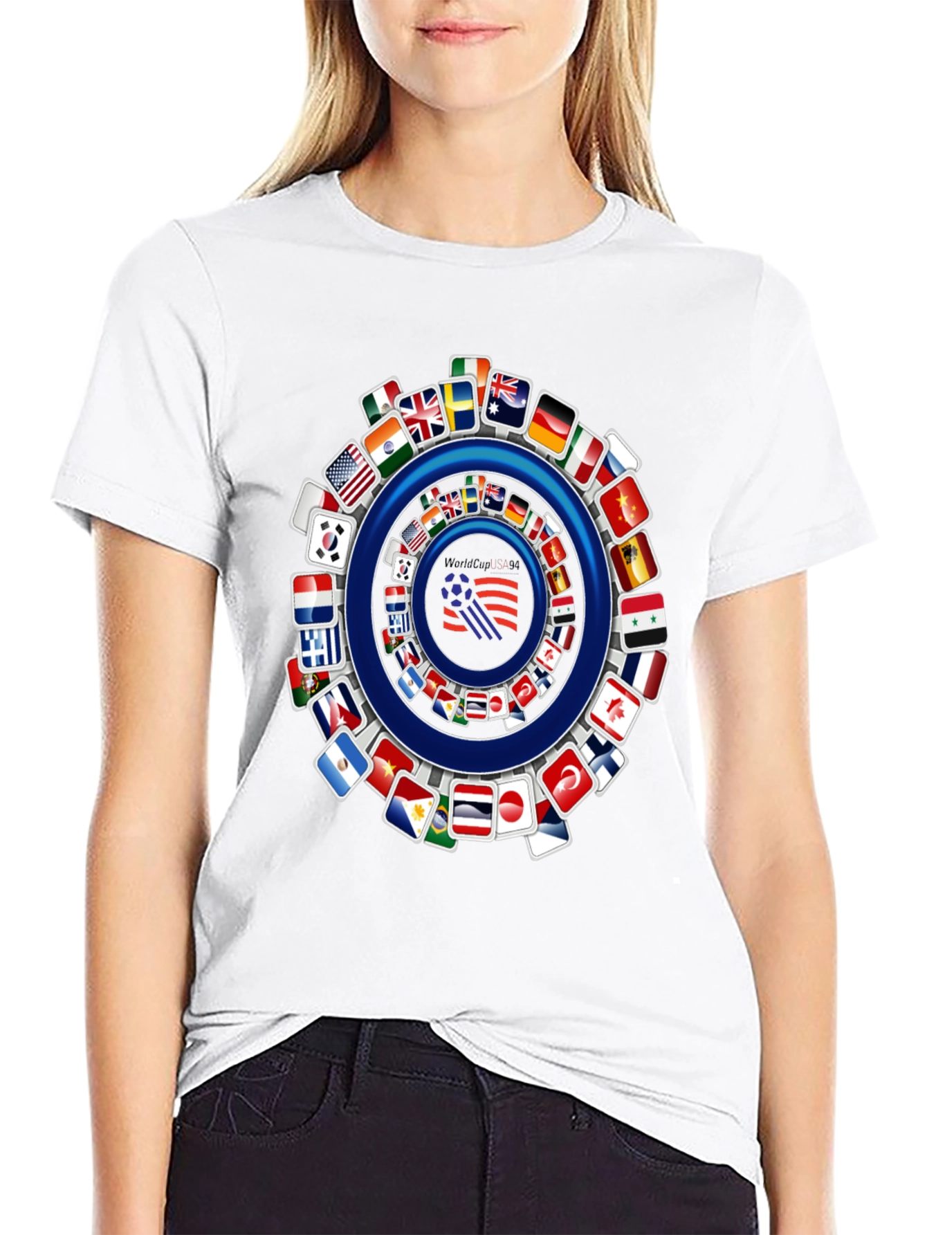 World Flags Soccer Graphic Tee - Soft Cotton