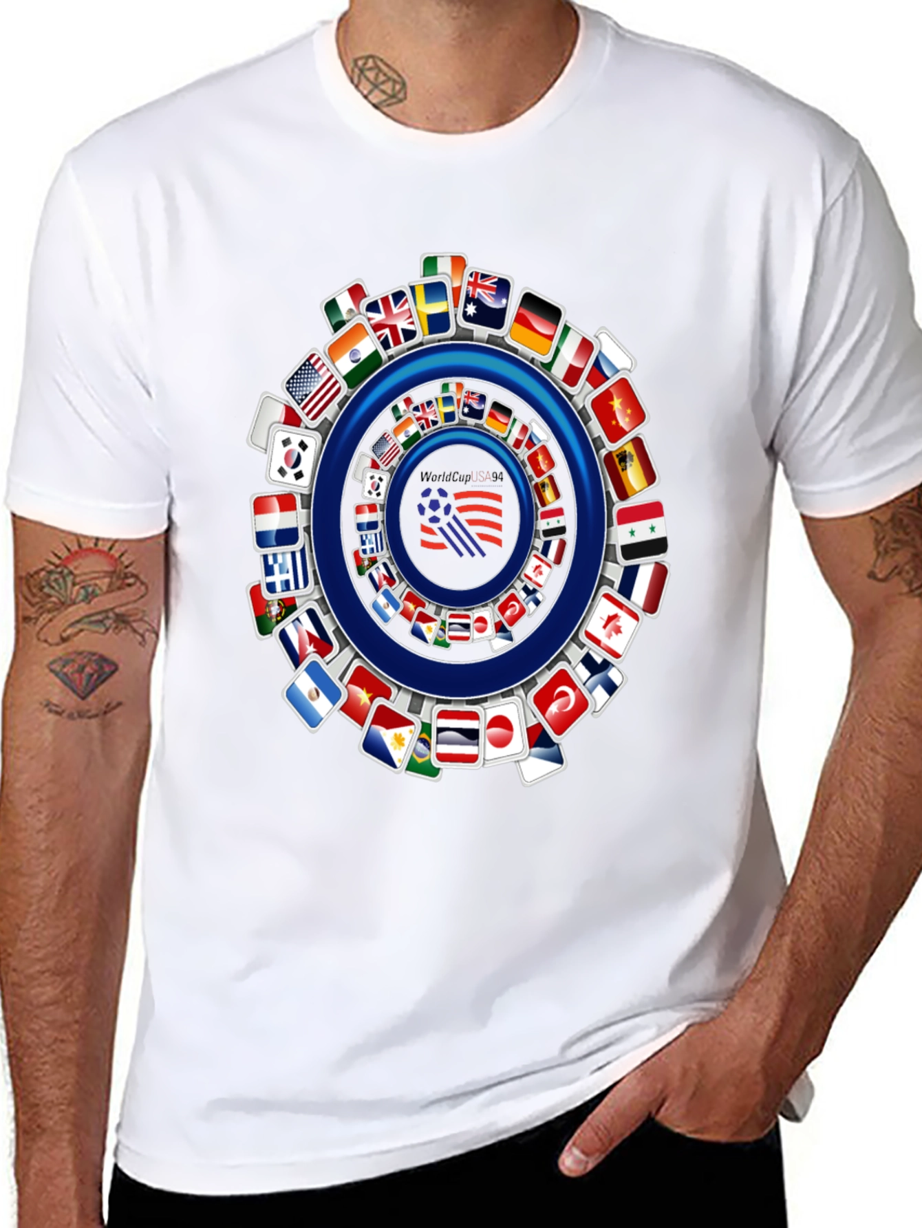 World Flags Soccer Graphic Tee - Soft Cotton