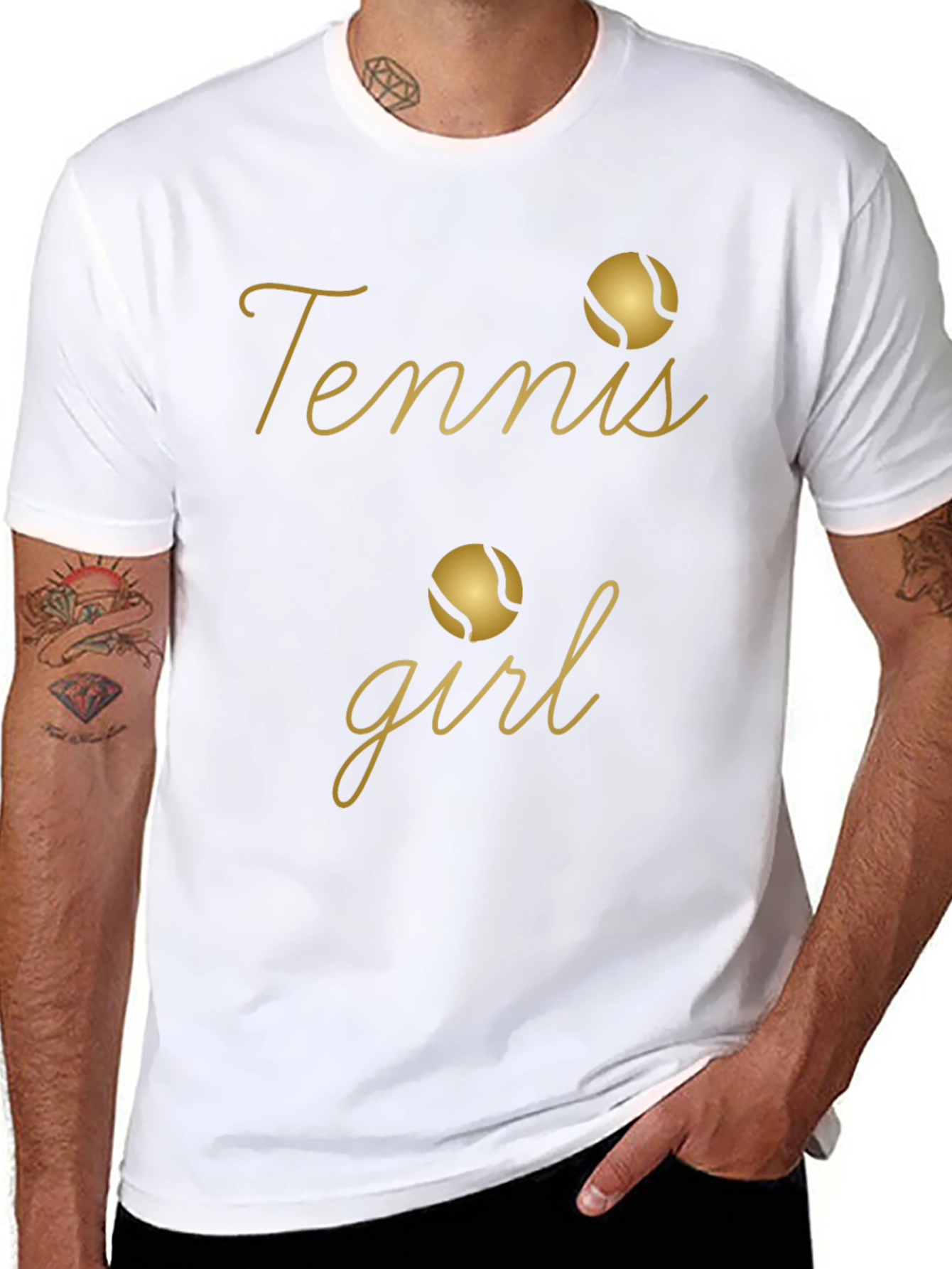 Tennis Girl Black T-Shirt