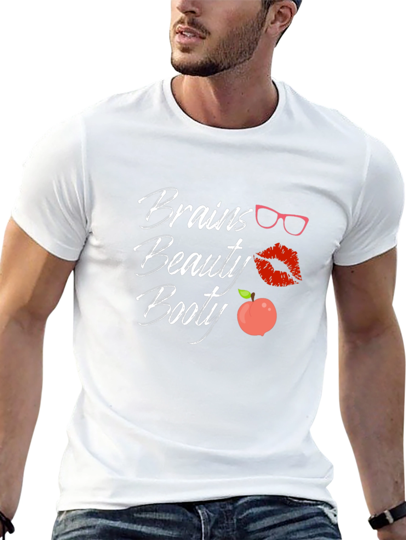 Brains Beauty Booty T-Shirt - Trendy Graphic Tee