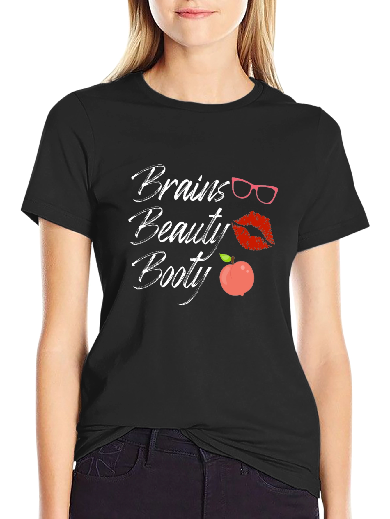 Brains Beauty Booty T-Shirt - Trendy Graphic Tee