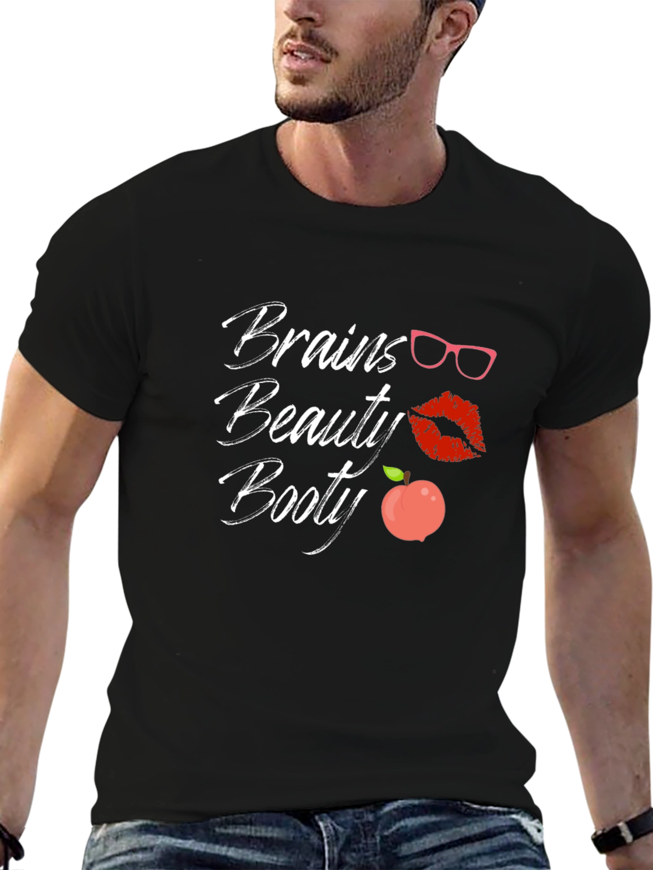 Brains Beauty Booty T-Shirt - Trendy Graphic Tee
