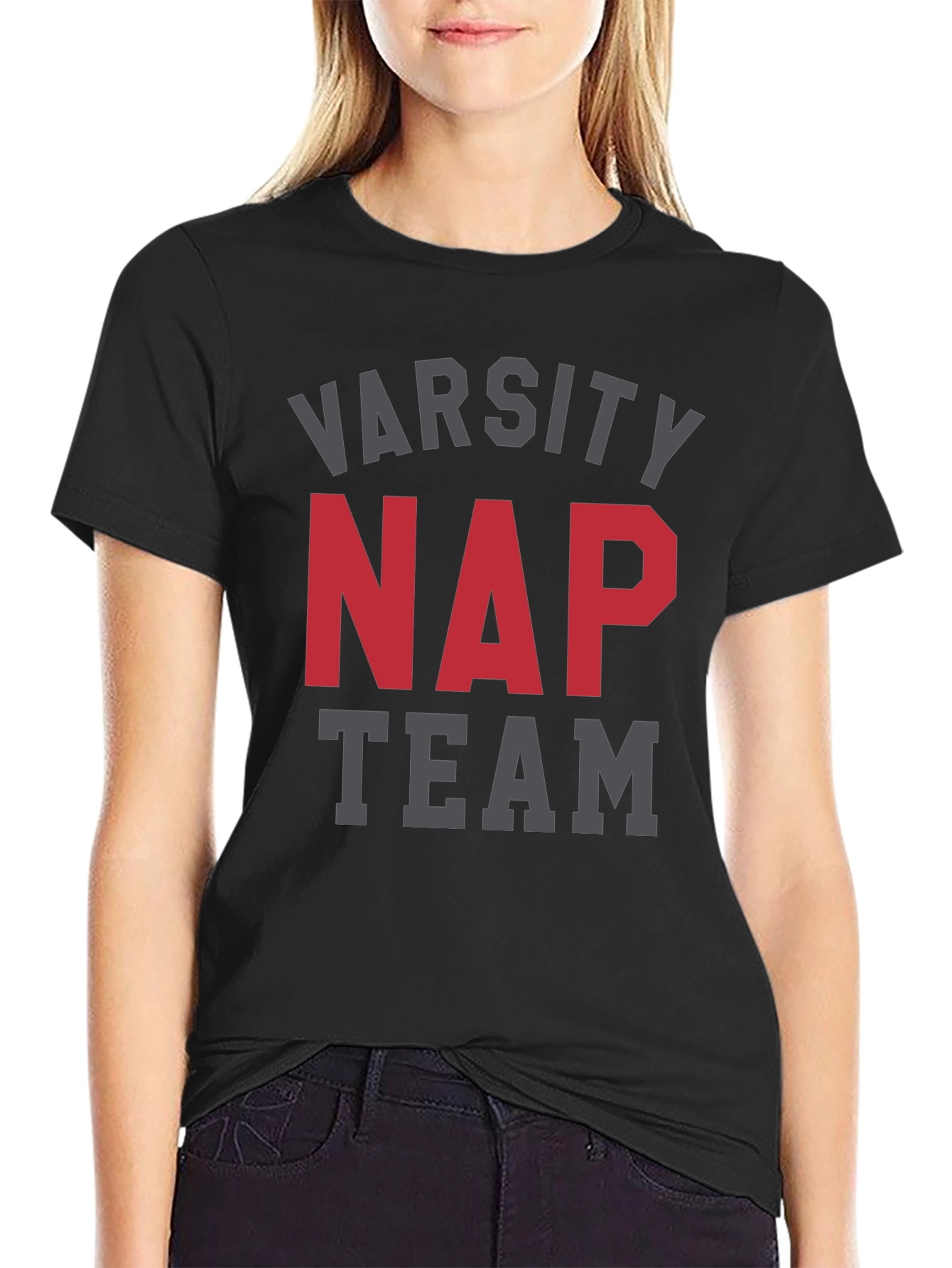 Varsity Nap Team Black T-Shirt