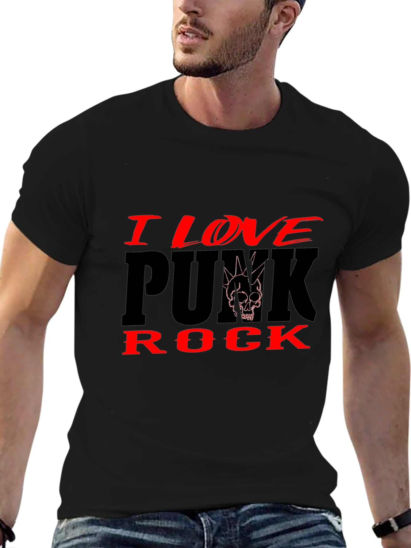 I Love Punk Rock Black Graphic Tee