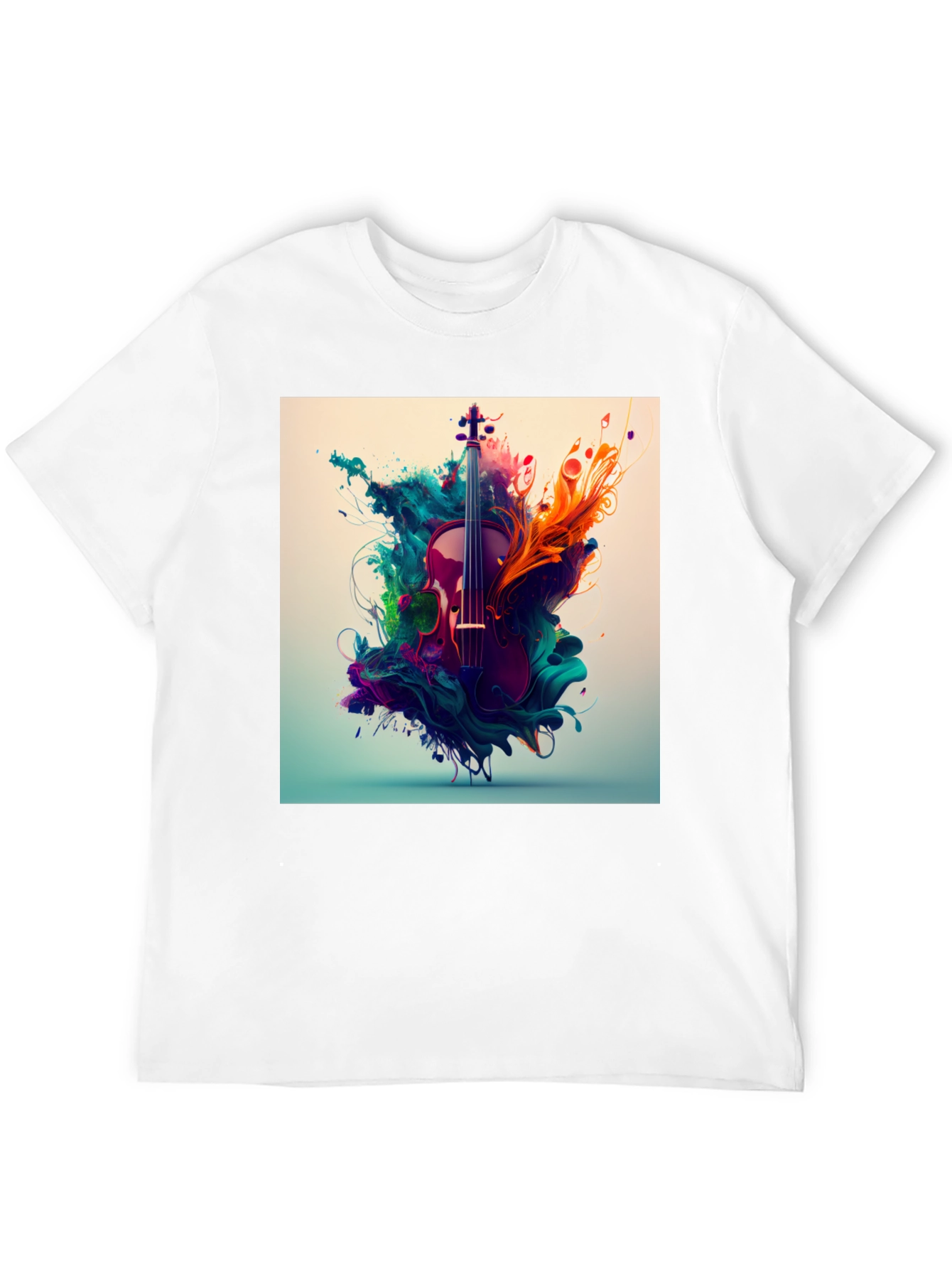 Abstract Violin Graphic Tee - Black