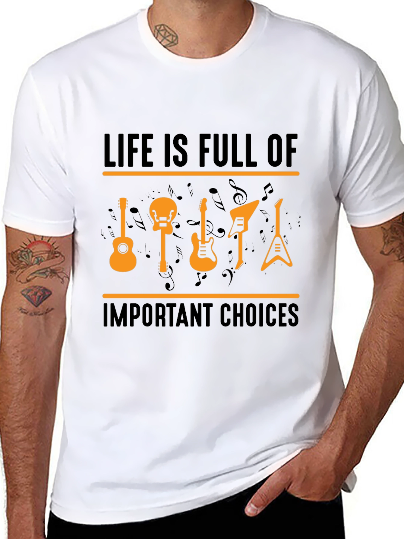 Life Is Full Of Important Choices Guitar T-Shirt