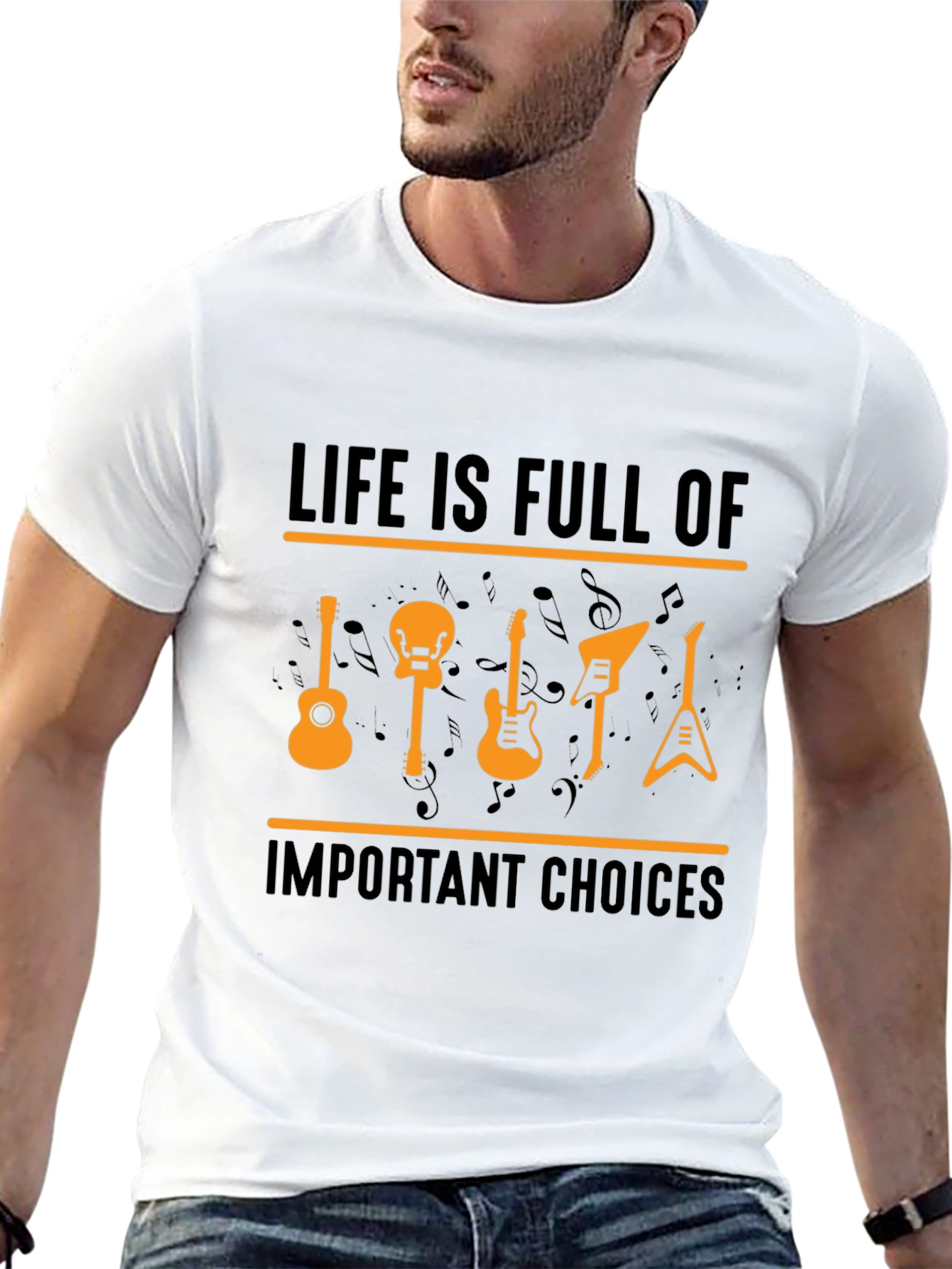 Life Is Full Of Important Choices Guitar T-Shirt