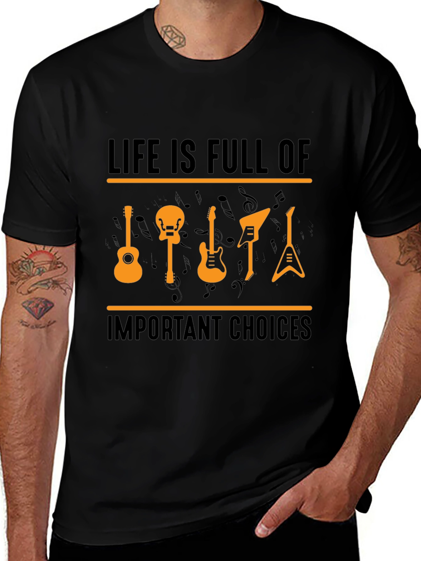 Life Is Full Of Important Choices Guitar T-Shirt
