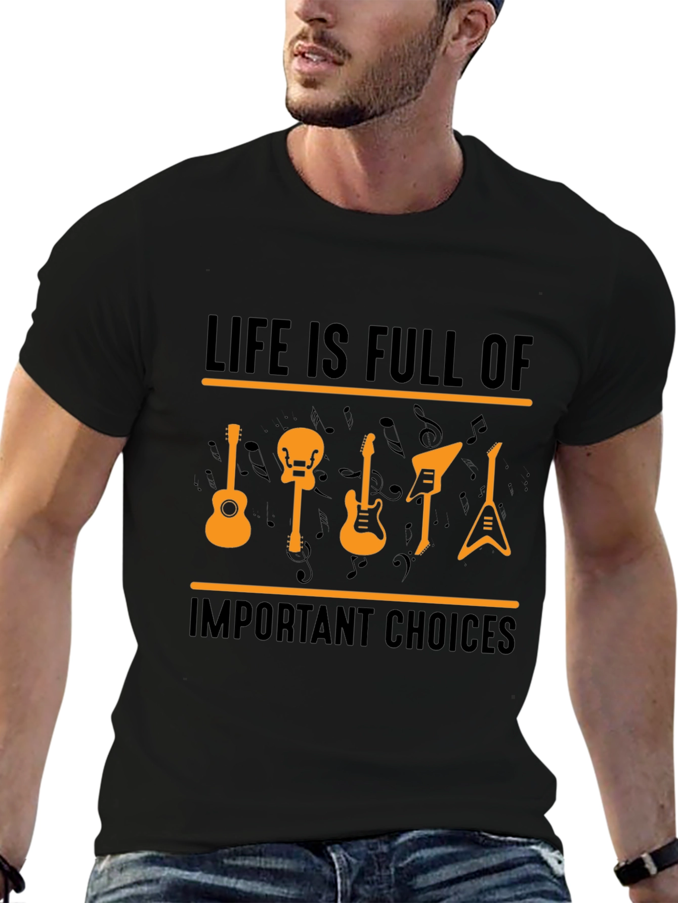 Life Is Full Of Important Choices Guitar T-Shirt