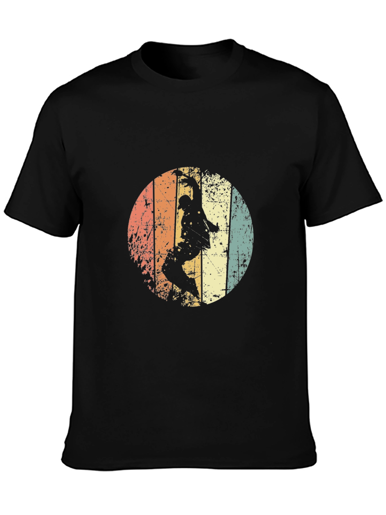 Retro Skater Graphic Tee - Black Cotton T-Shirt