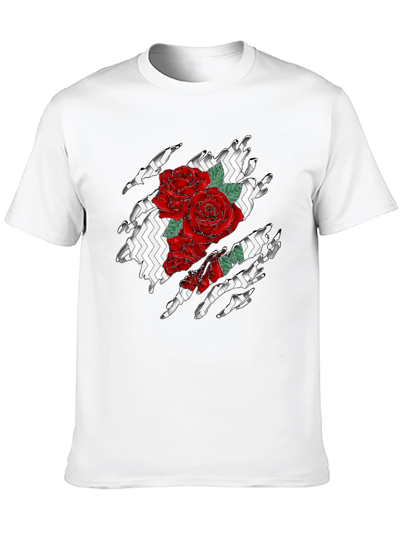 Rose Torn Black T-Shirt
