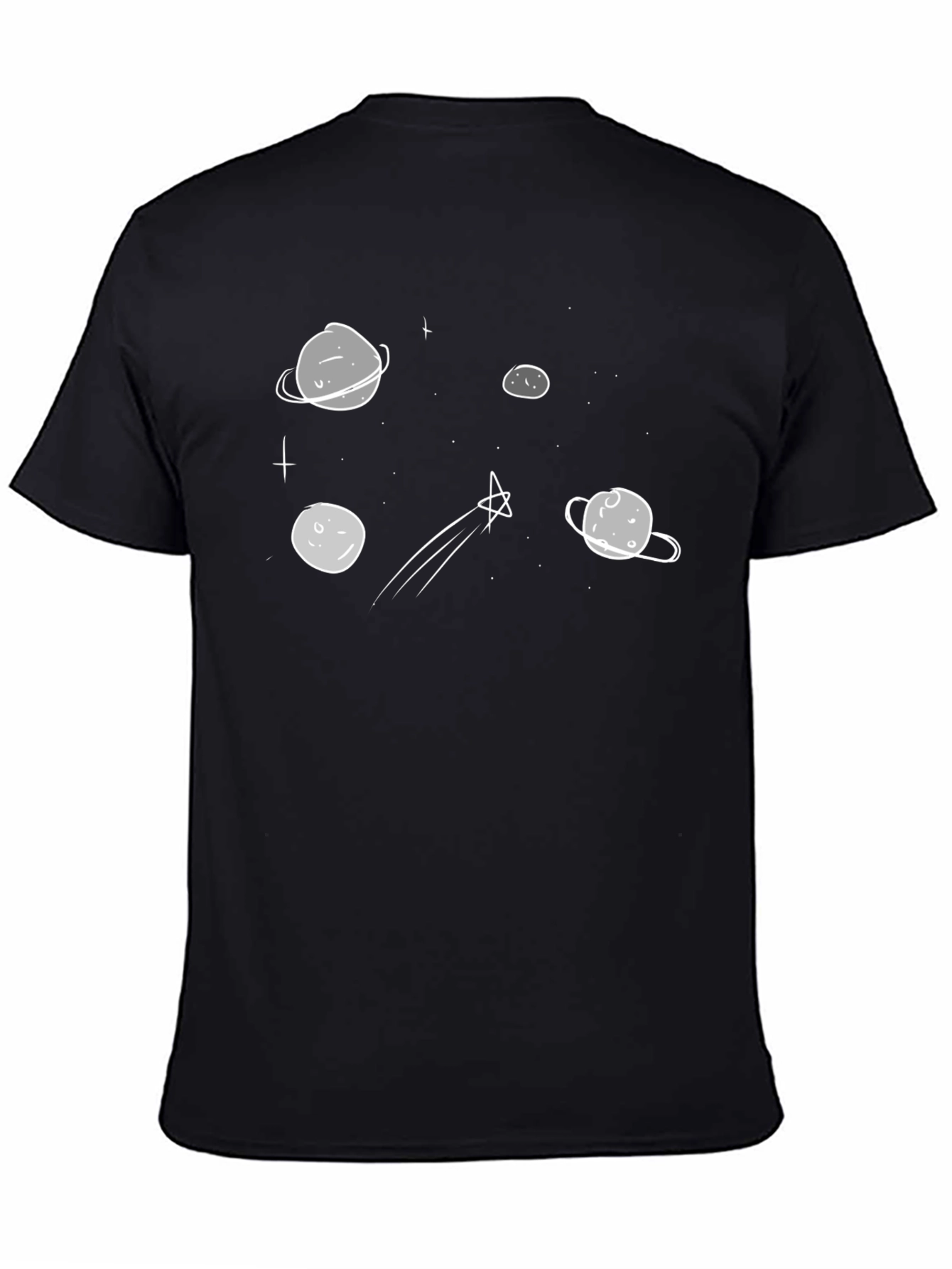 Black Space Print T-Shirt