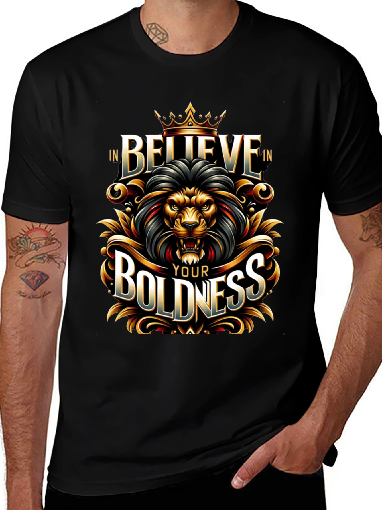 Believe In Your Boldness Lion Graphic T-Shirt