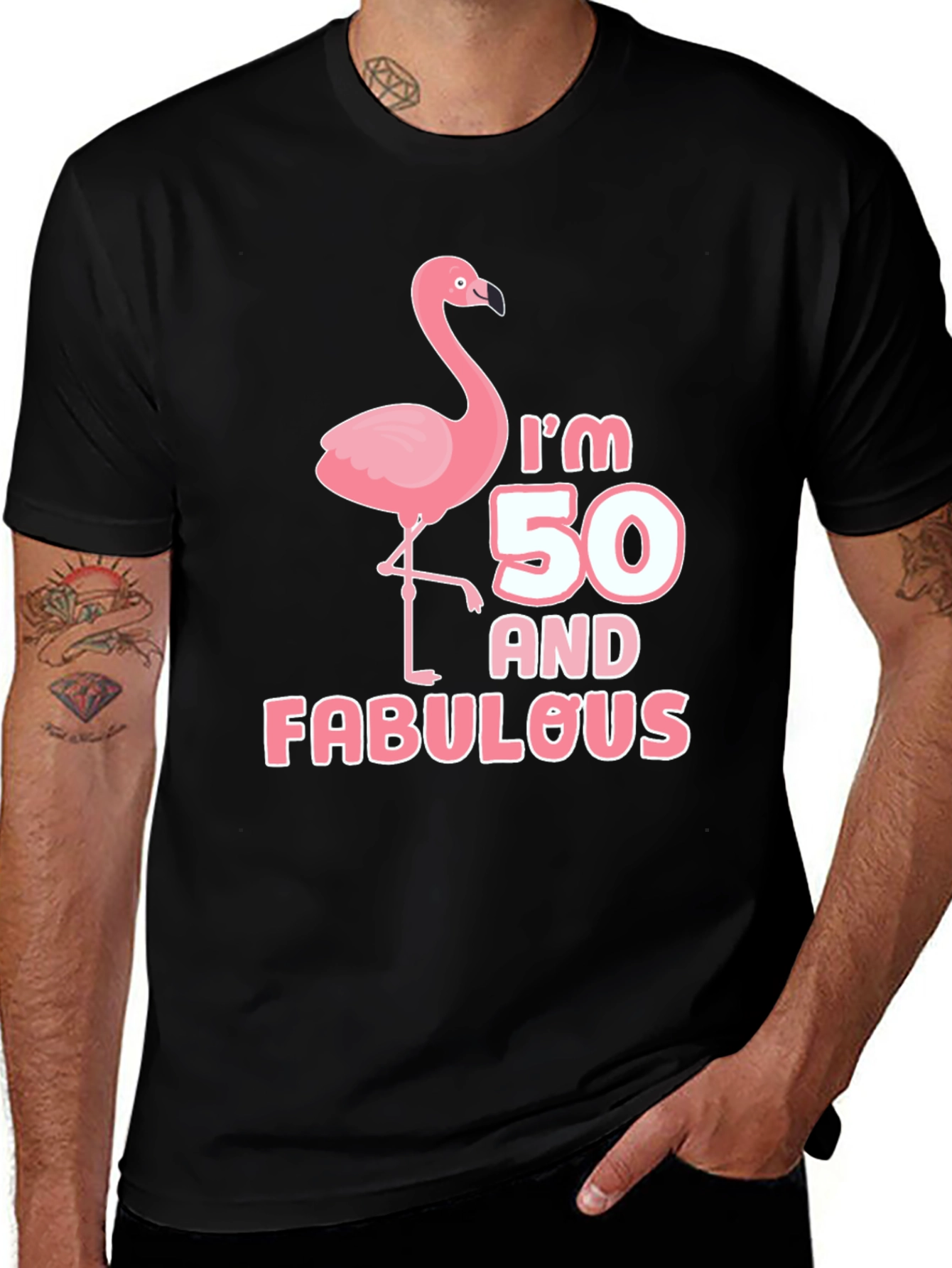 Im 50 and Fabulous T-Shirt Flamingo Birthday Tee