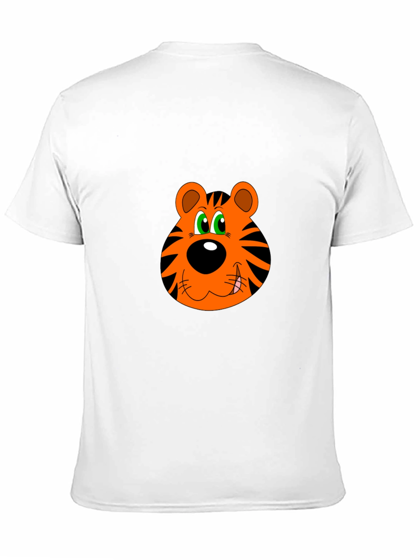 Cartoon Tiger Face Black T-Shirt