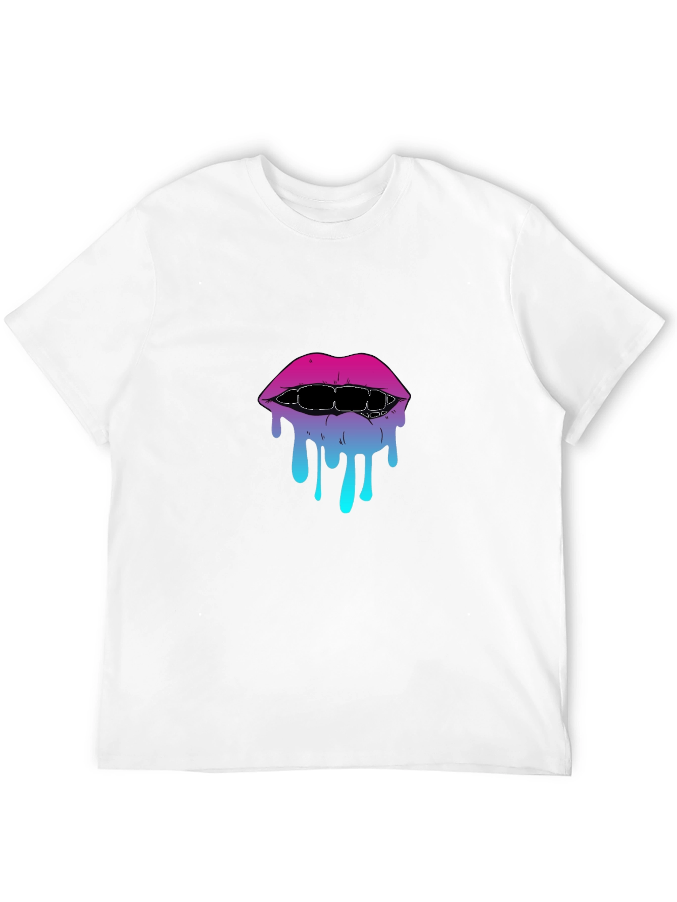 Melting Lips Graphic Tee - Stylish Black T-Shirt