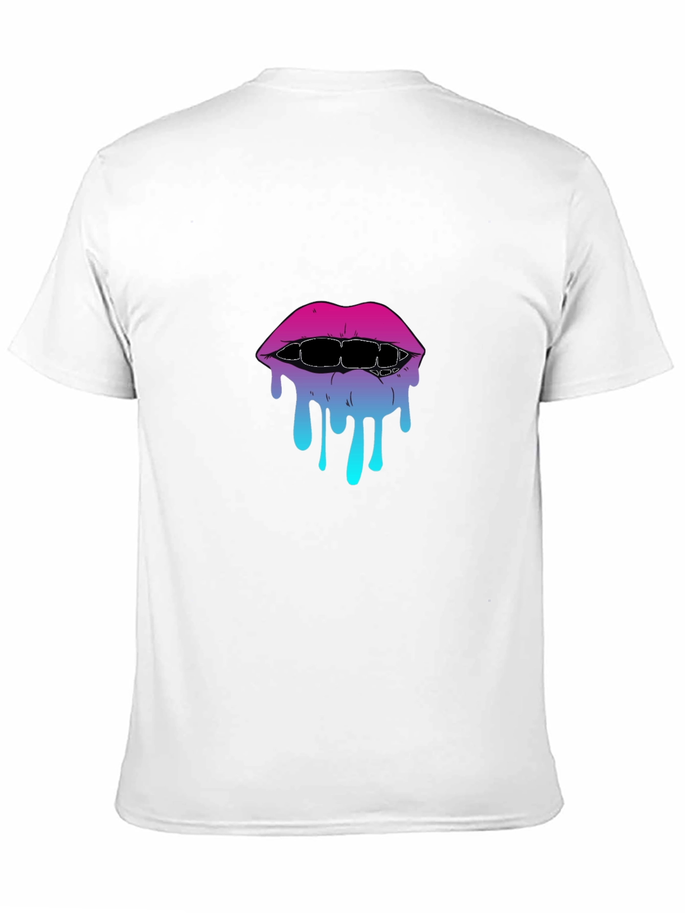 Melting Lips Graphic Tee - Stylish Black T-Shirt