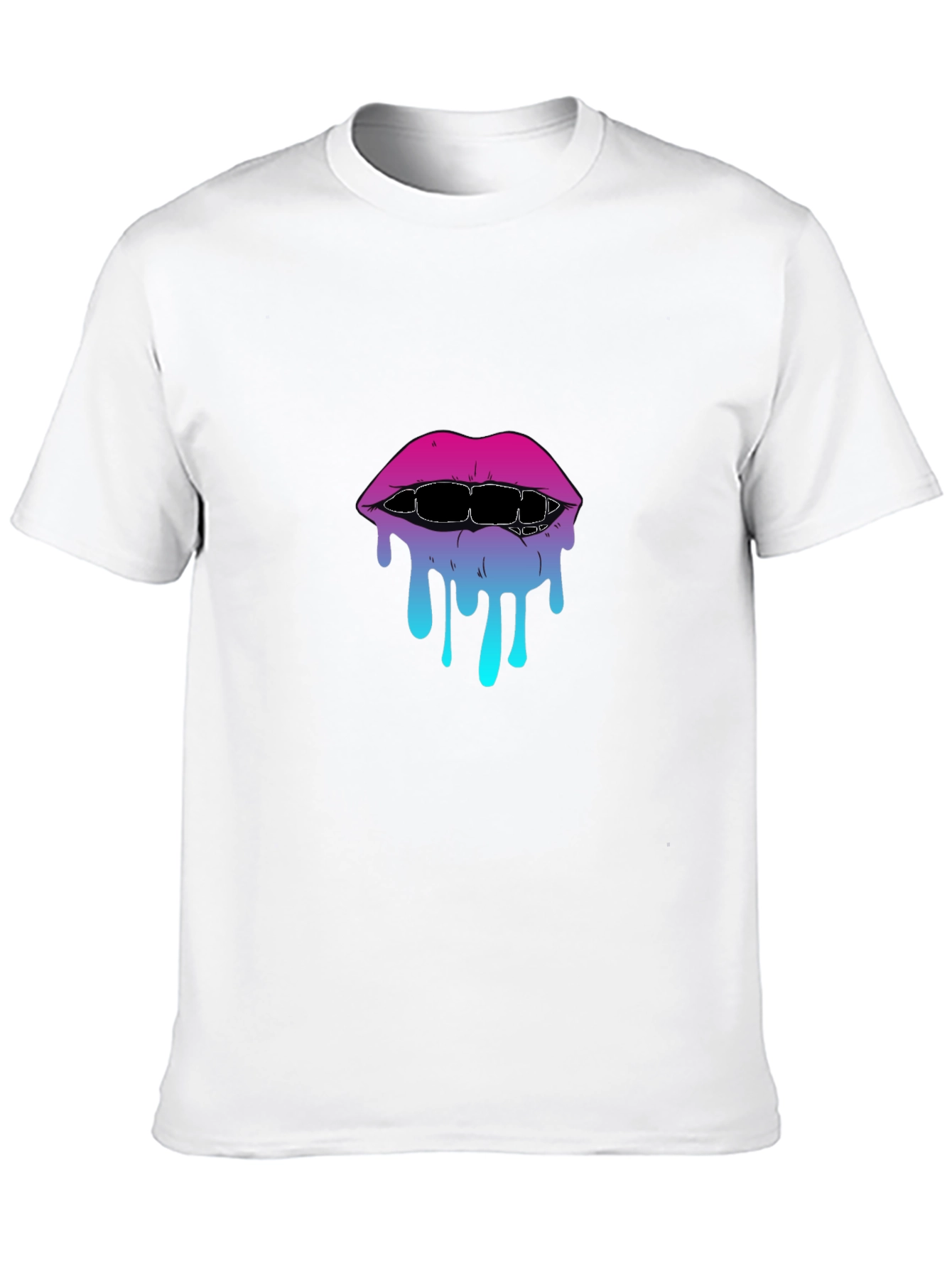 Melting Lips Graphic Tee - Stylish Black T-Shirt