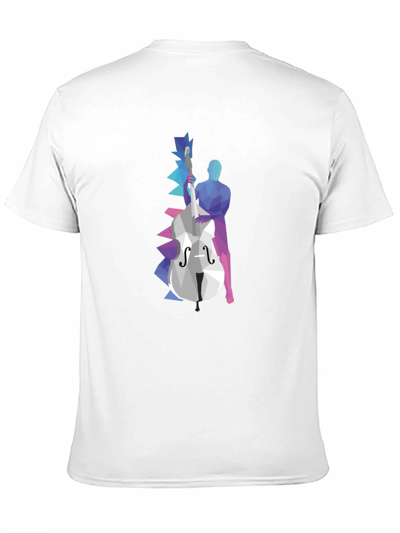 Abstract Bass Player Graphic Tee - Black Cotton T-Shirt