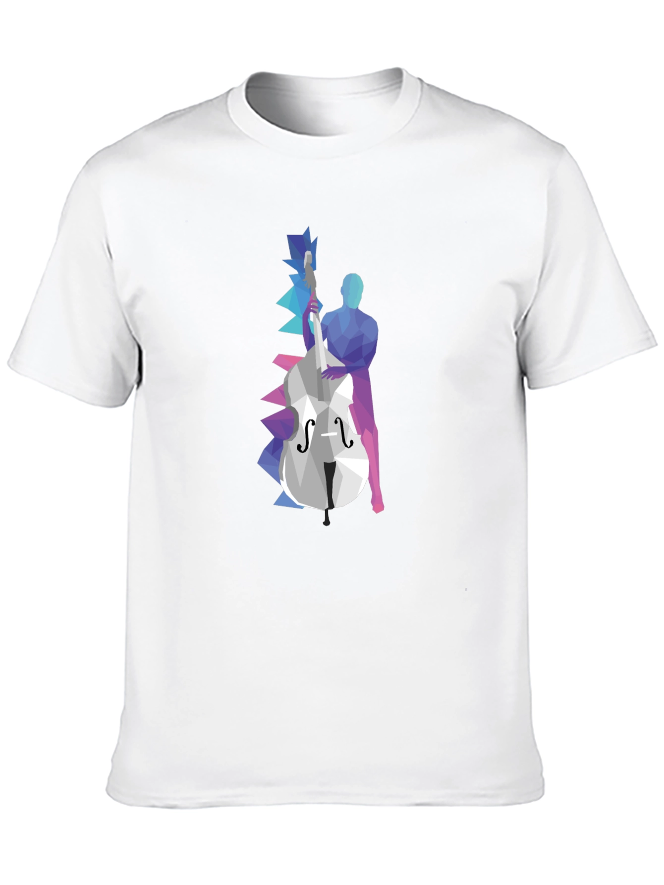 Abstract Bass Player Graphic Tee - Black Cotton T-Shirt