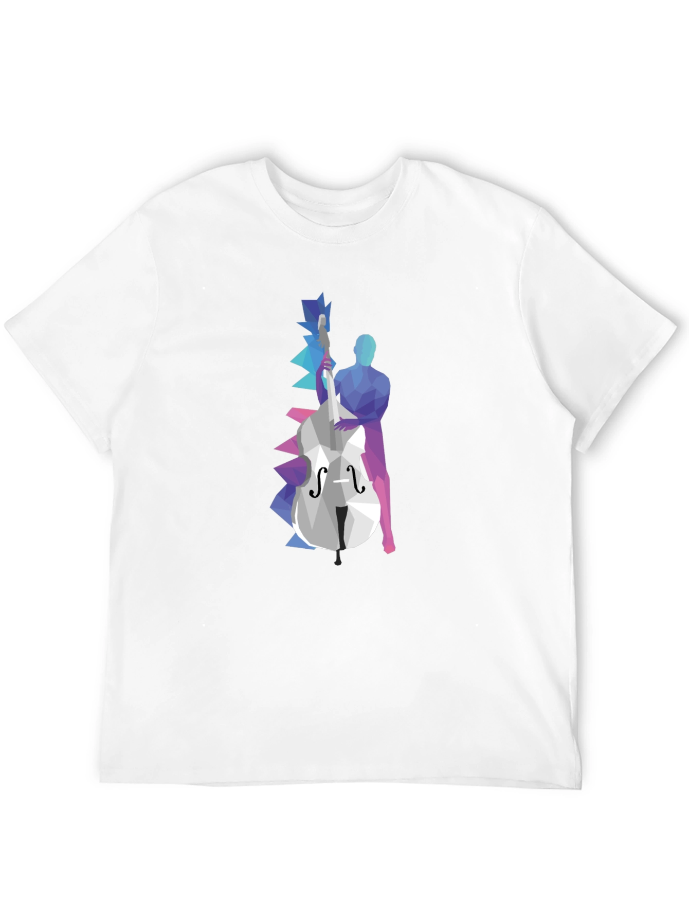 Abstract Bass Player Graphic Tee - Black Cotton T-Shirt