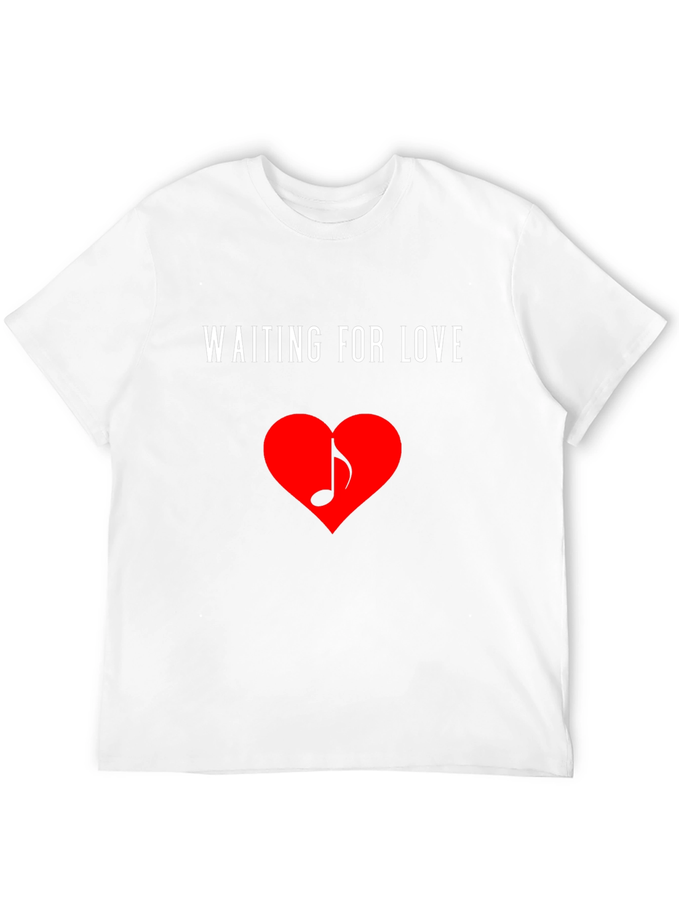 Waiting for Love Heart Music Note Black T-Shirt