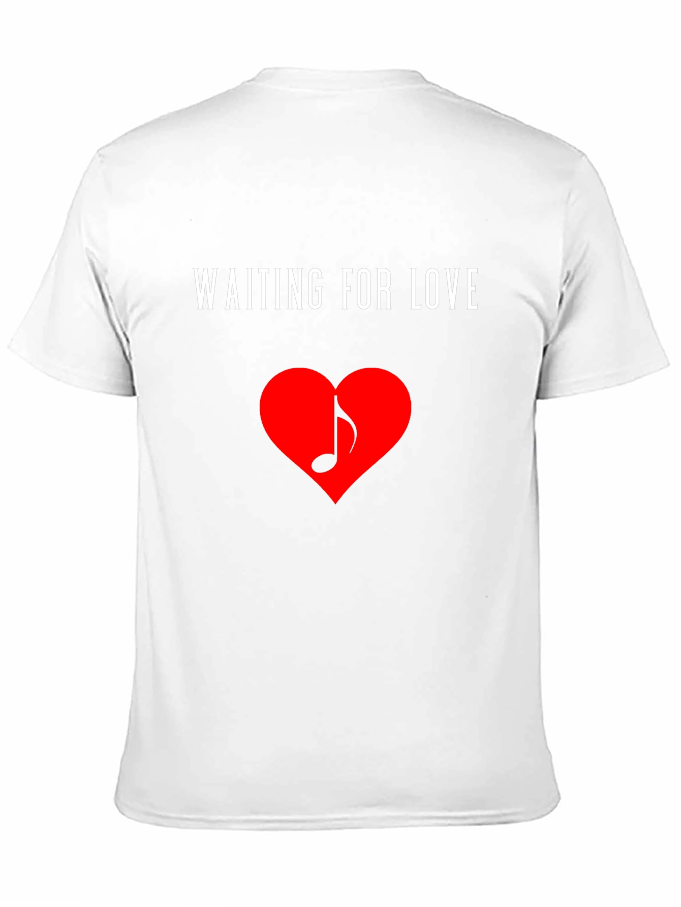 Waiting for Love Heart Music Note Black T-Shirt