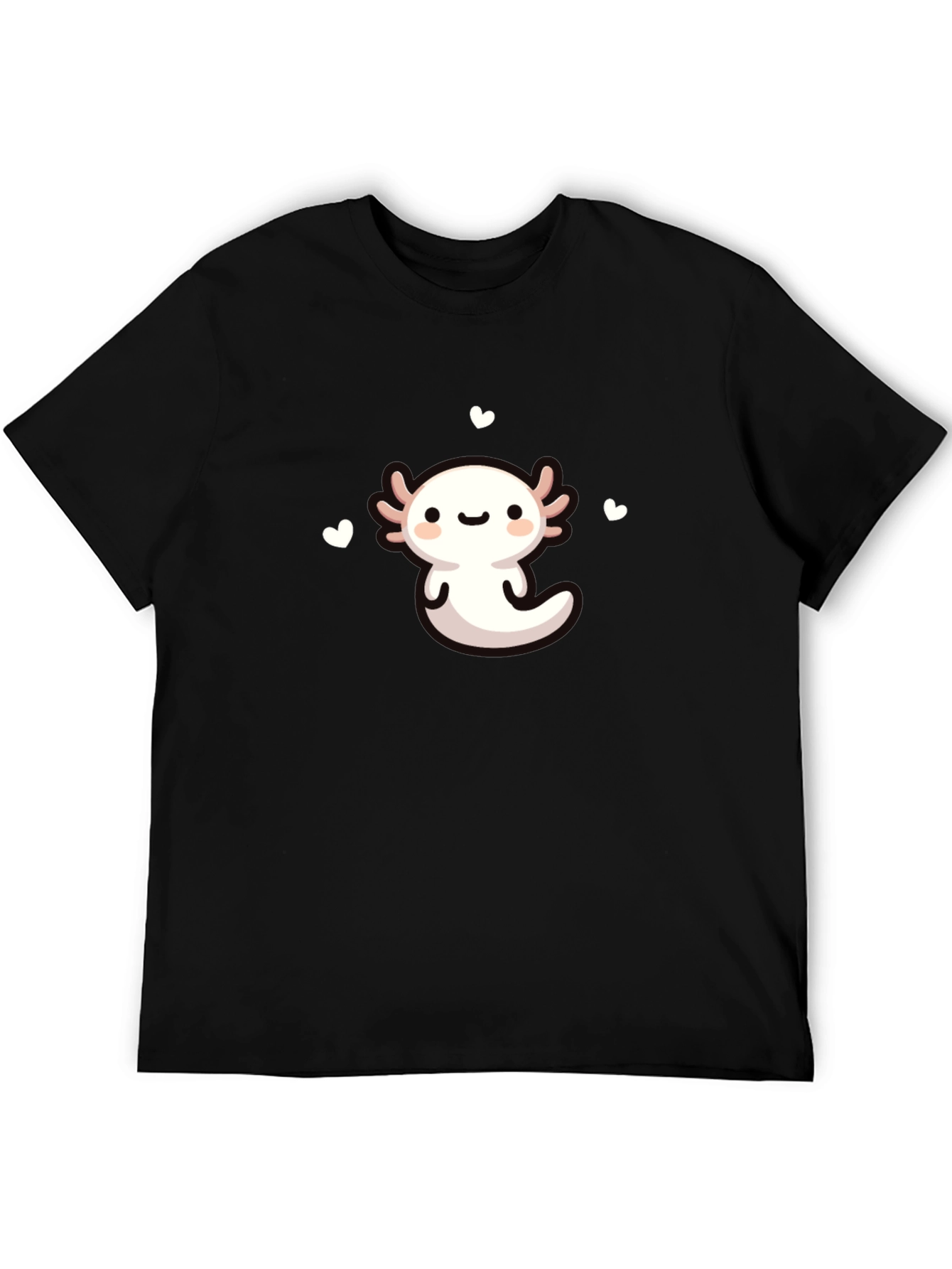 Cute Axolotl Graphic Tee - Black