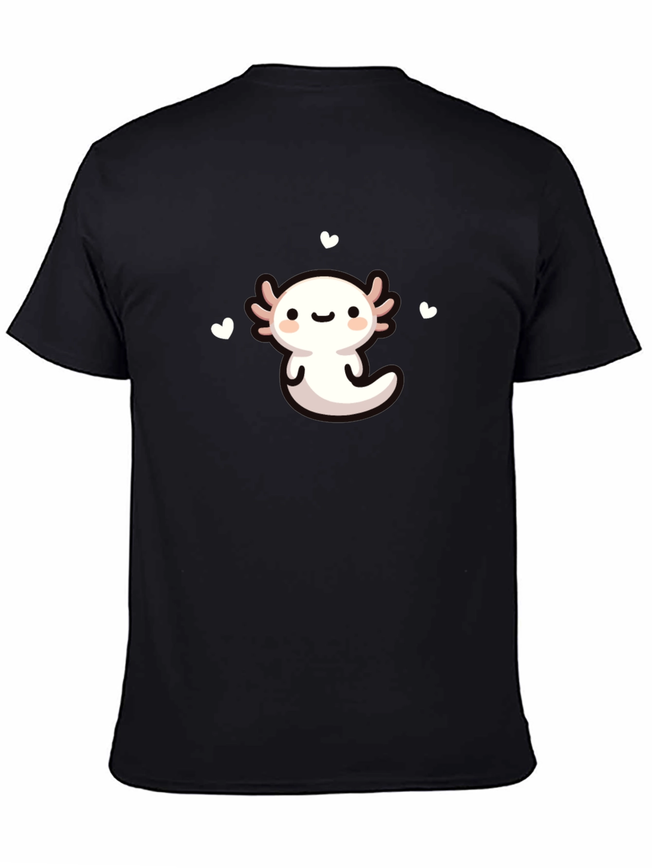 Cute Axolotl Graphic Tee - Black