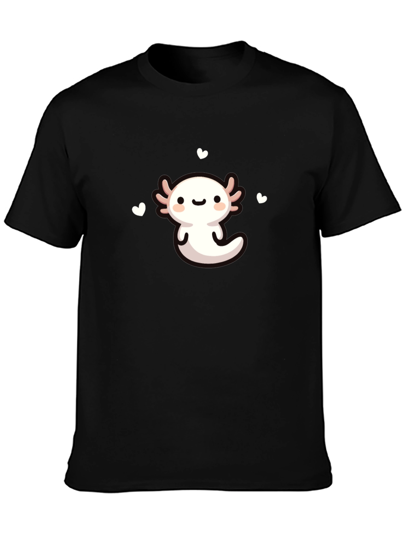 Cute Axolotl Graphic Tee - Black