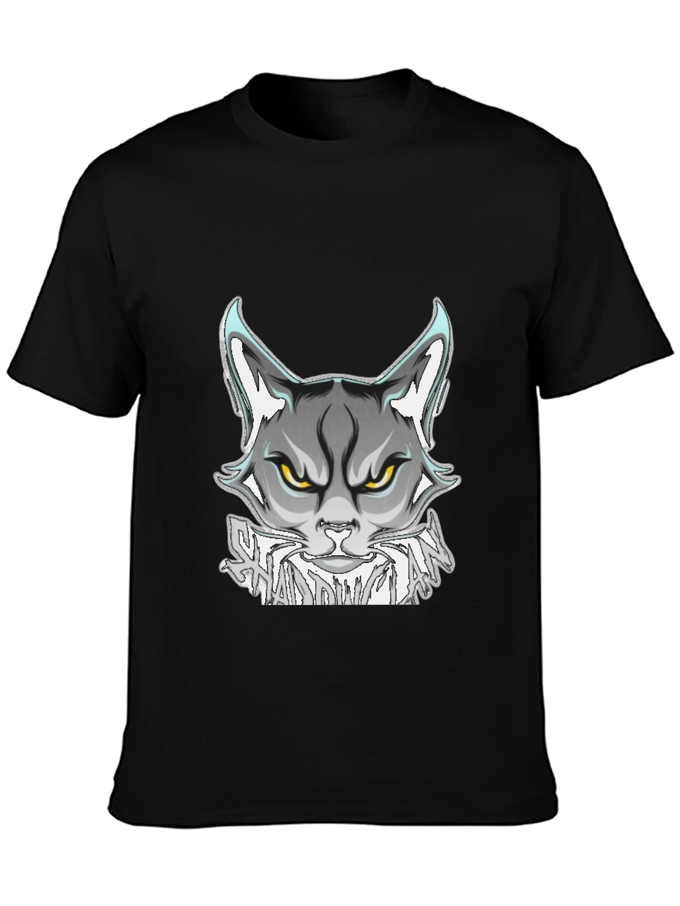 Shadowman Cat Graphic Black T-Shirt