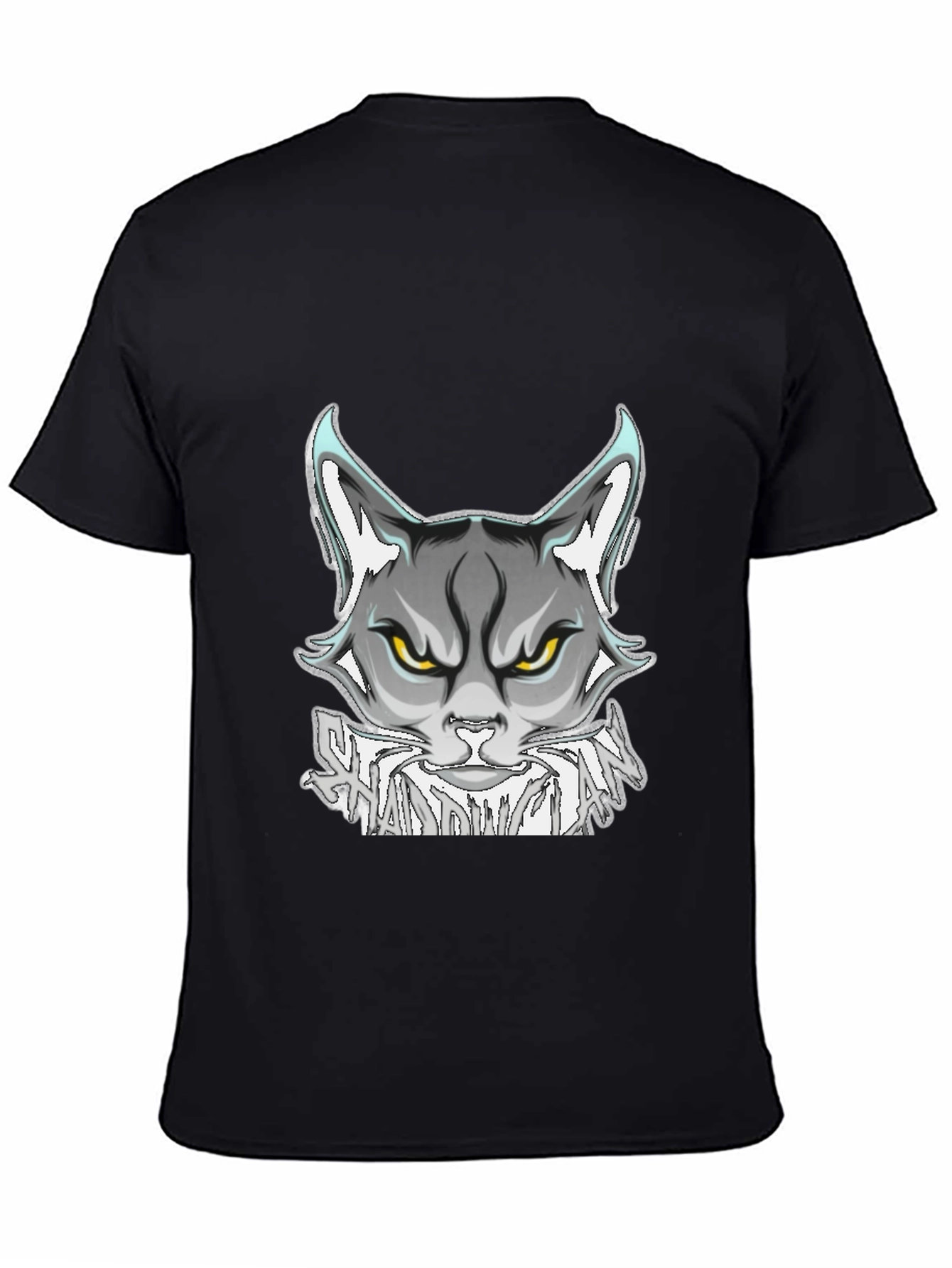 Shadowman Cat Graphic Black T-Shirt
