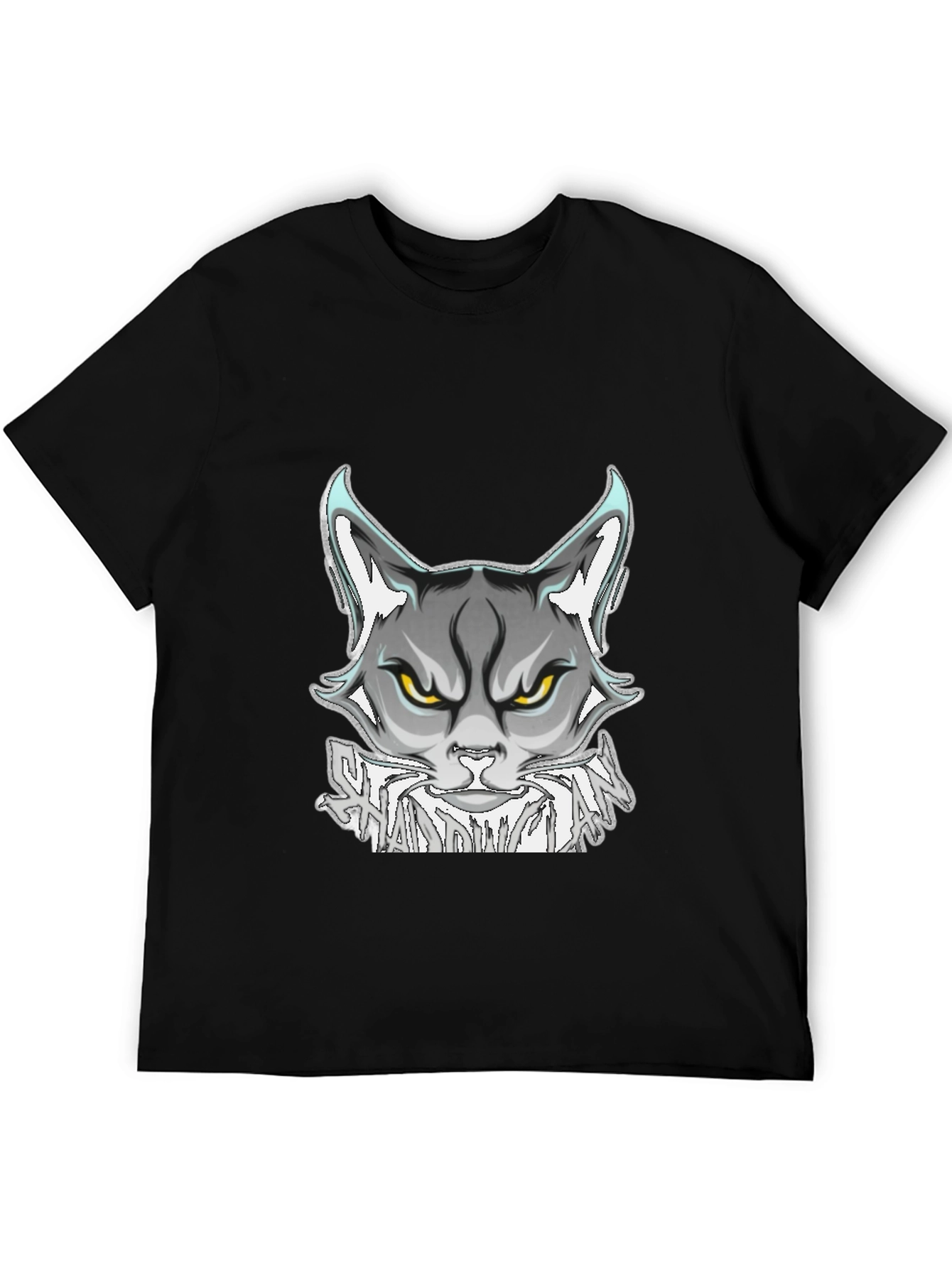 Shadowman Cat Graphic Black T-Shirt