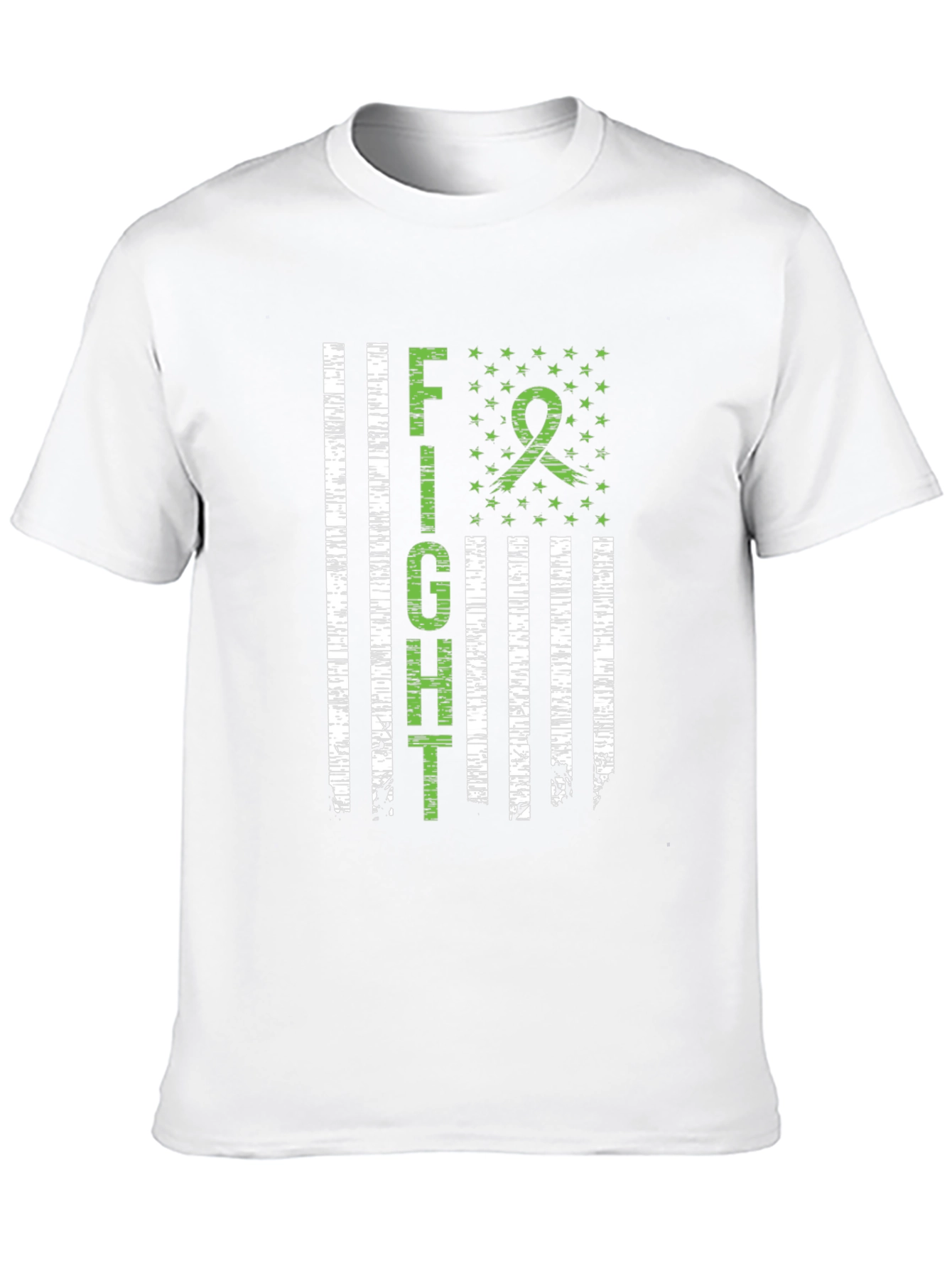 Fight Ribbon Tee - Black Crew Neck T-Shirt