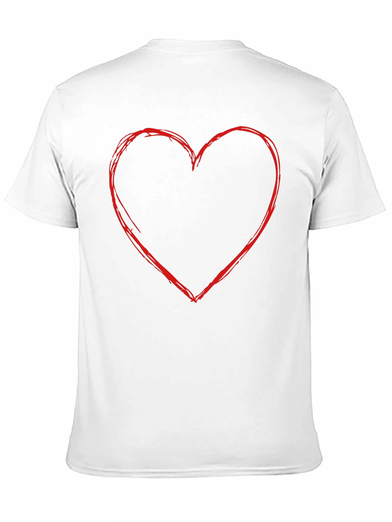 Heart Outline Graphic Tee - Casual Black T-Shirt