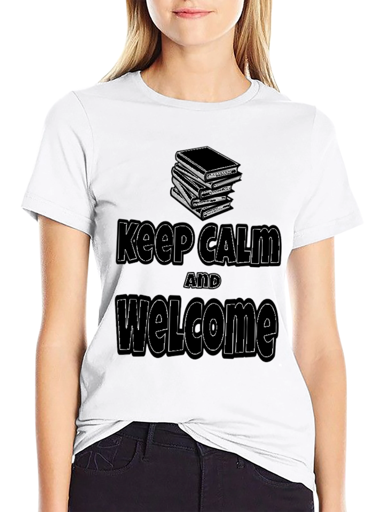 Keep Calm & Welcome T-Shirt - Book Lover Tee