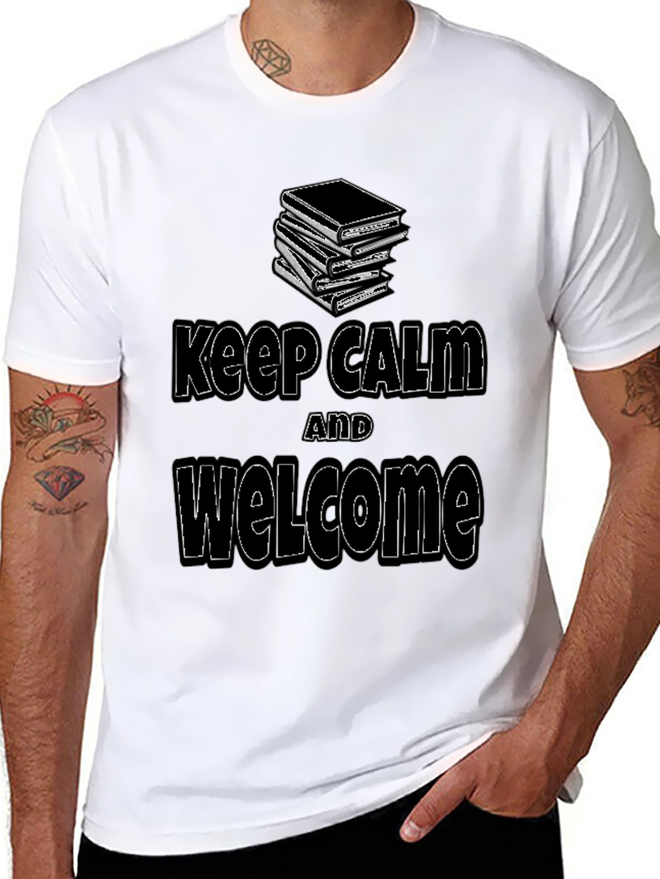 Keep Calm & Welcome T-Shirt - Book Lover Tee