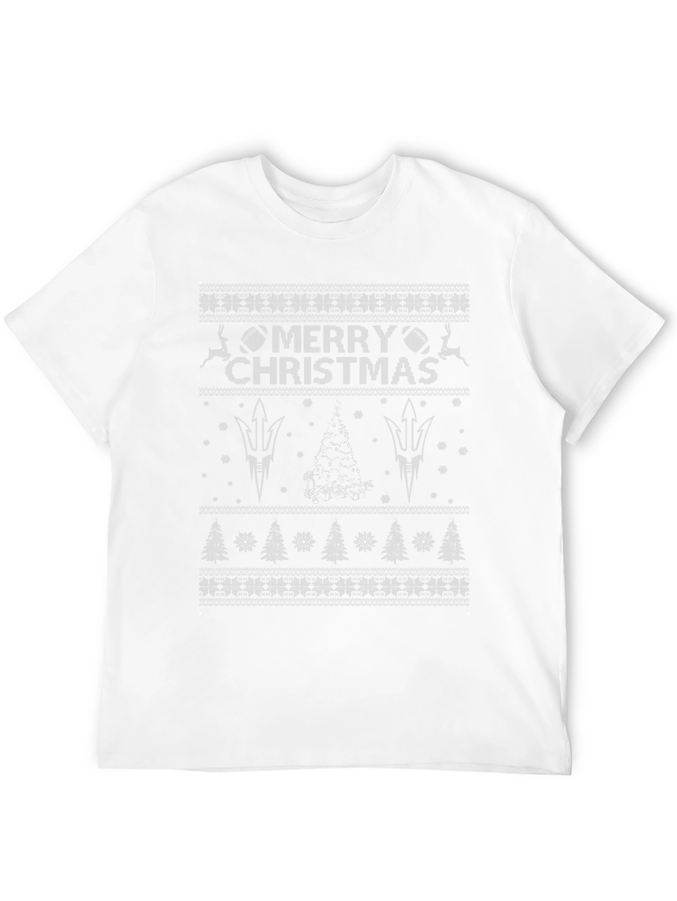 Merry Christmas Ugly Sweater Style Black T-Shirt