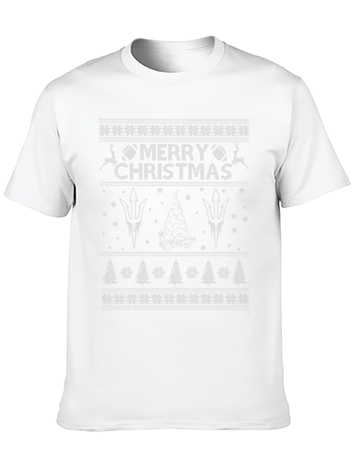 Merry Christmas Ugly Sweater Style Black T-Shirt