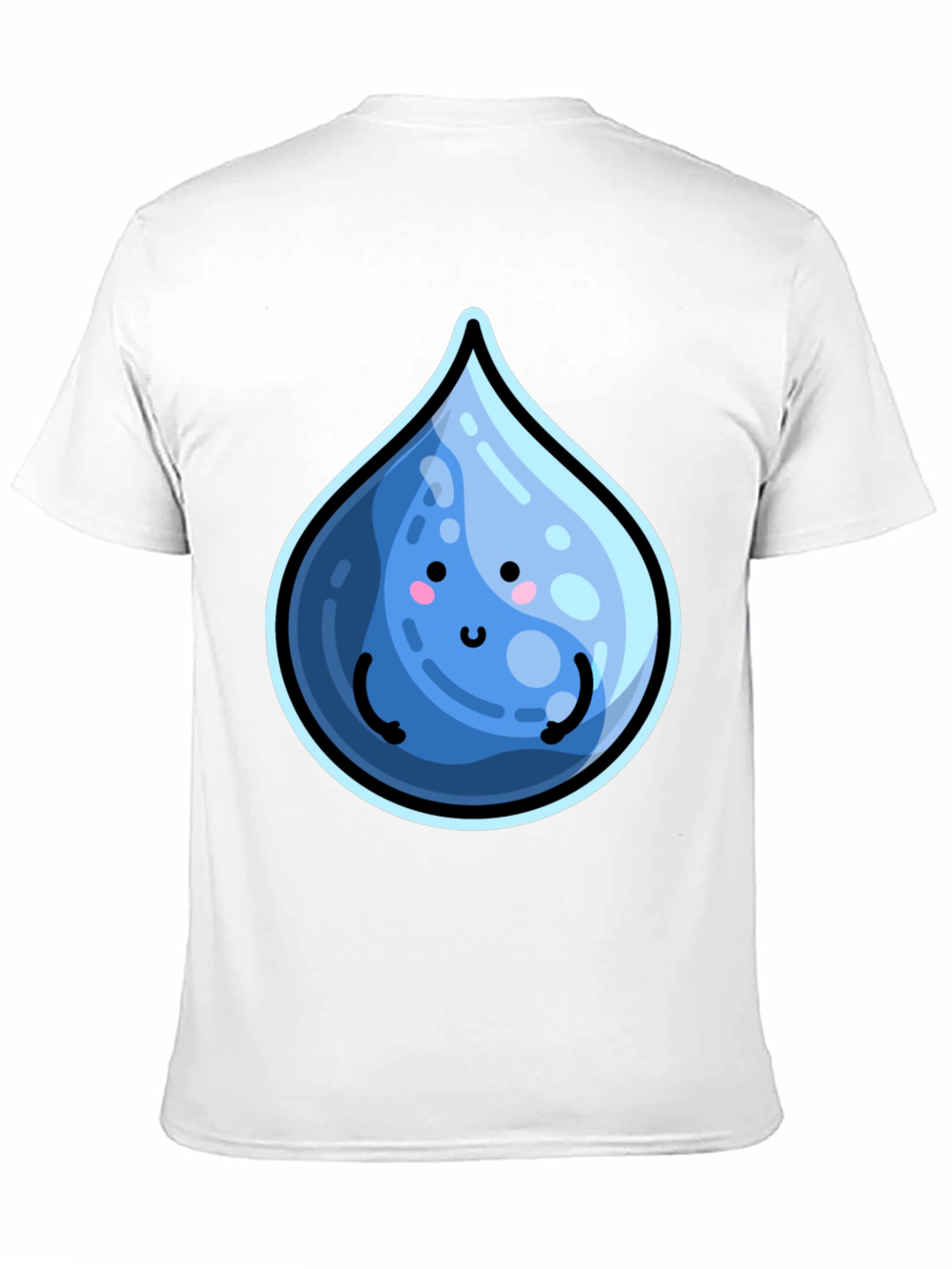 Cute Water Drop Graphic Black T-Shirt