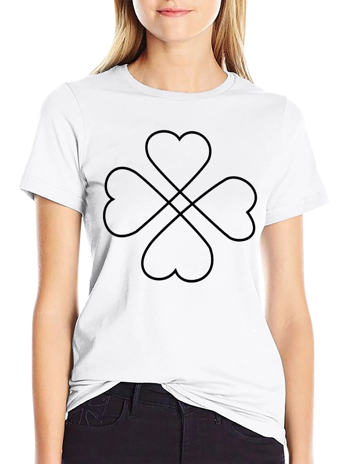 Heart Clover Black Graphic Tee