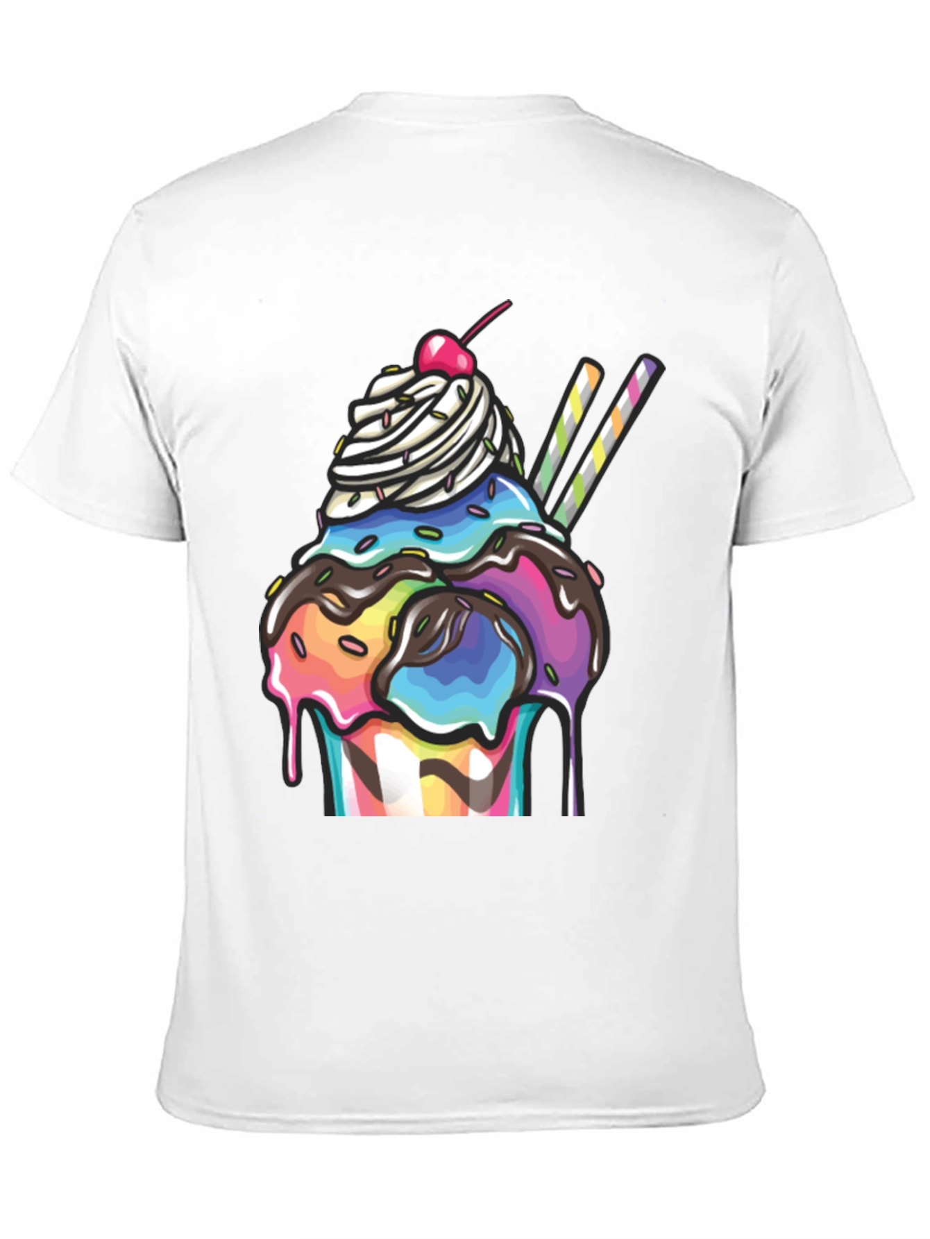 Ice Cream Sundae Graphic T-Shirt - Black