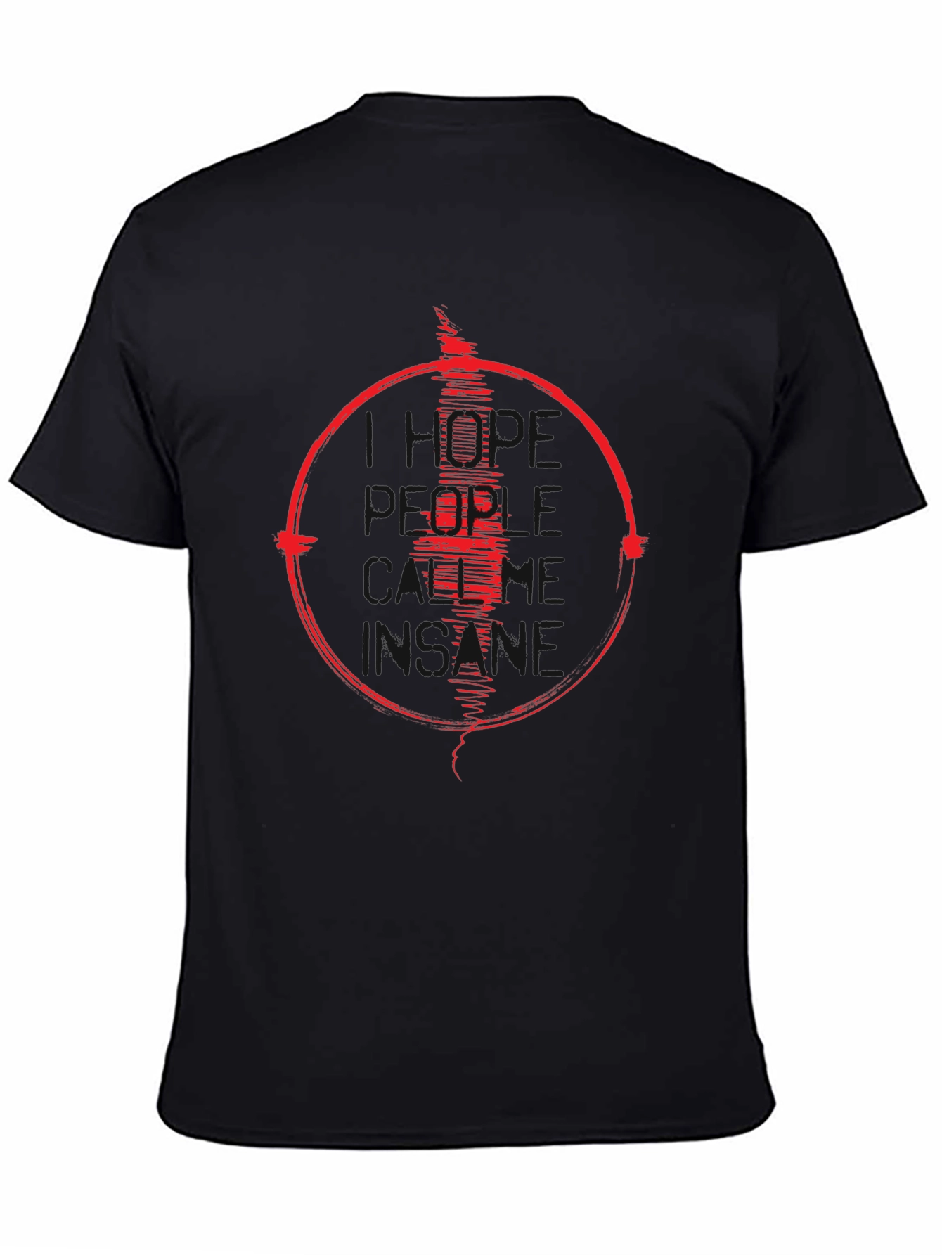 Mens Black T-Shirt with Red Graphic Design