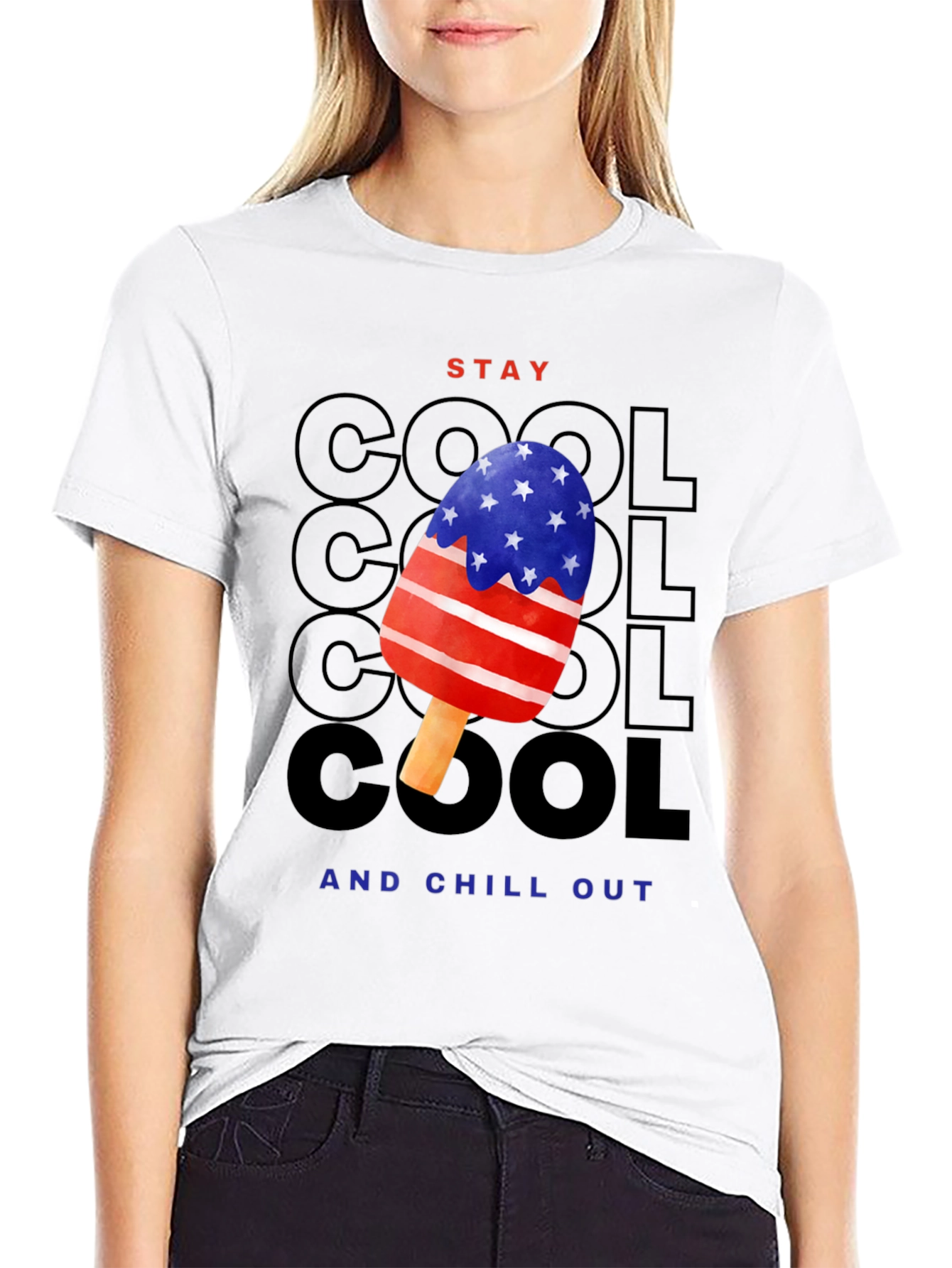 Stay Cool Patriotic Popsicle Graphic Tee