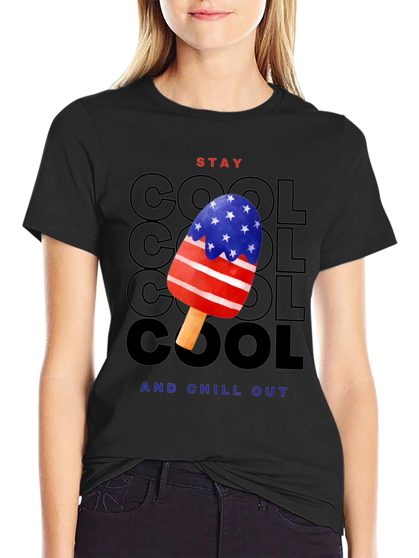 Stay Cool Patriotic Popsicle Graphic Tee