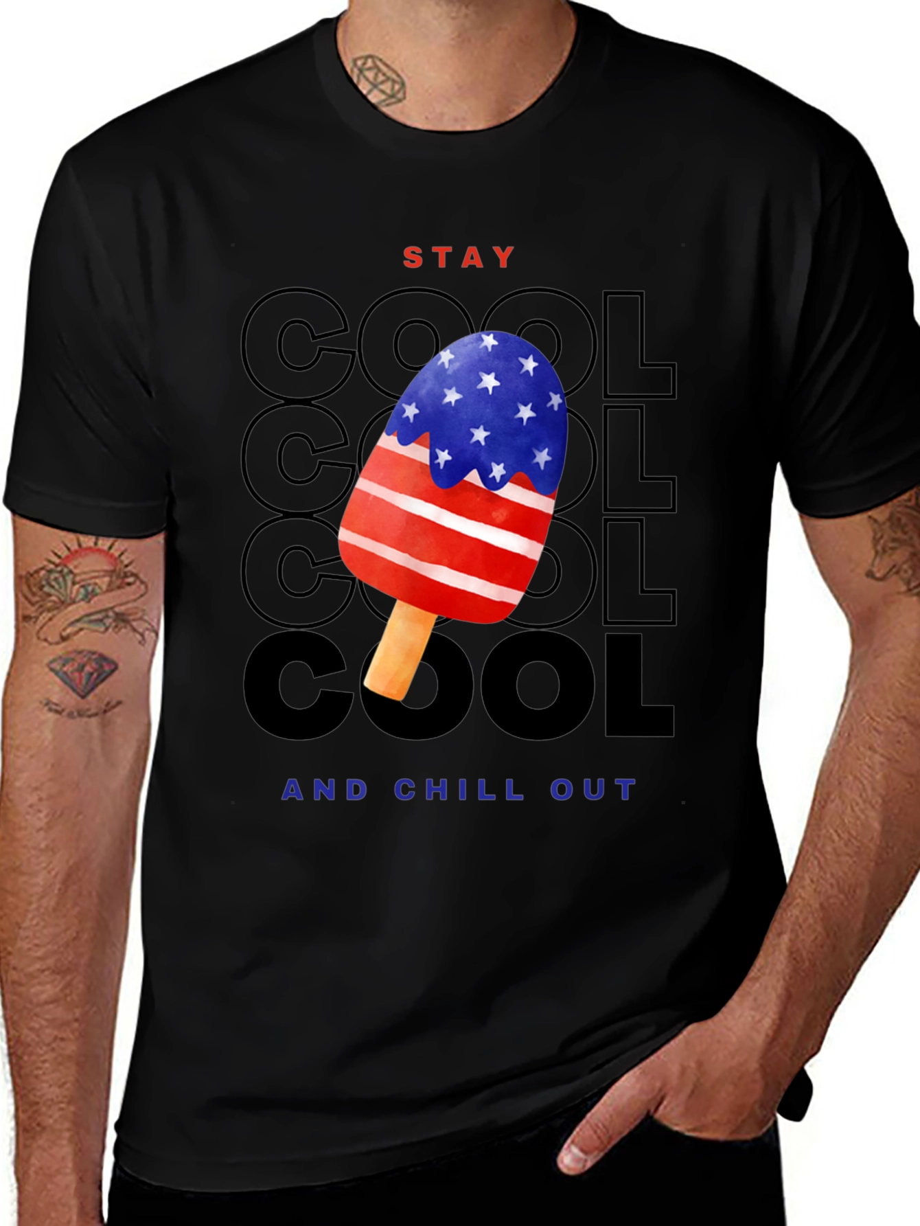 Stay Cool Patriotic Popsicle Graphic Tee