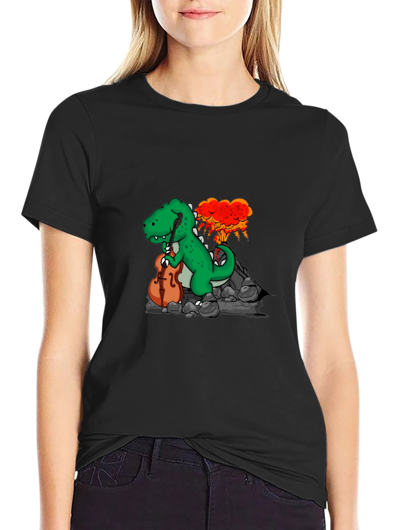 Dino Cellist T-Shirt - Prehistoric Rock!
