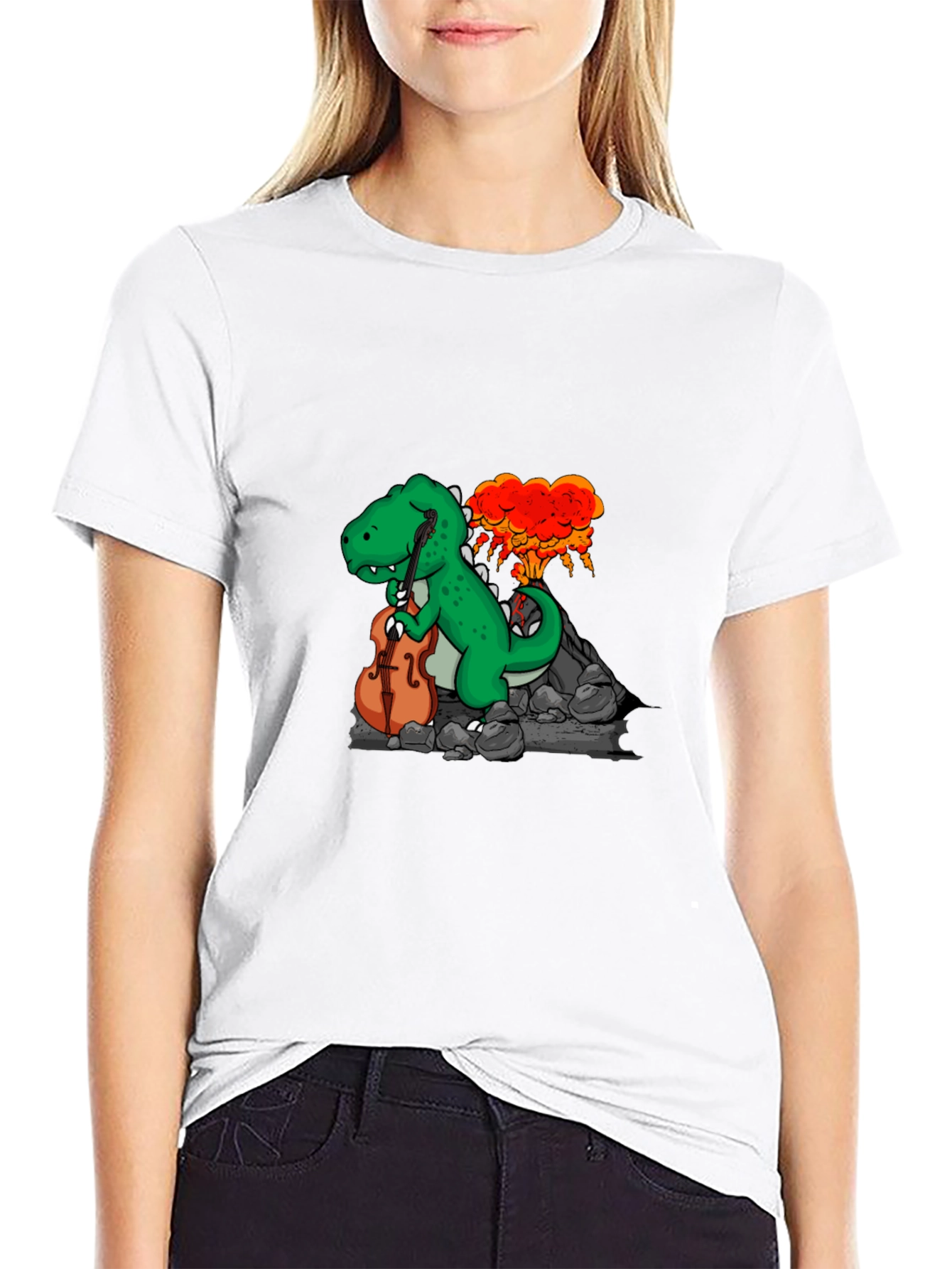 Dino Cellist T-Shirt - Prehistoric Rock!